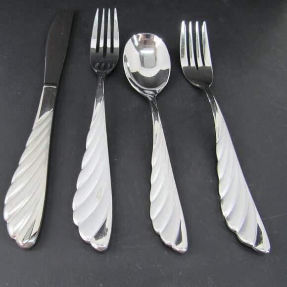 Cuisinart CP-01-LA43 Stainless Feather Design Flatware 4 Piece Replacement Set - Picture 3 of 6